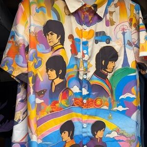Beatles men medium button down shirt - M